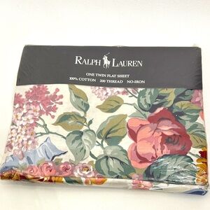 Vintage Ralph Lauren Twin flat Sheet Allison floral .NWT